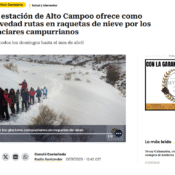 Entrevista en cadena ser Cantabria estación de Alto Campoo ofrece como novedad rutas en raquetas de nieve