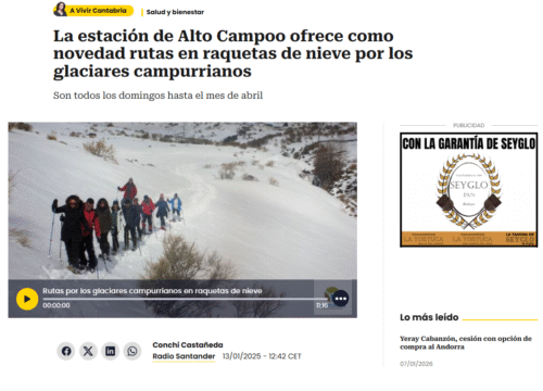 Entrevista Cadena SER Raquetas de nieve por Alto Campoo. Temporada 2024-2025