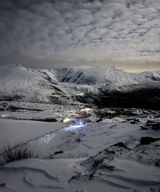 Raquetada de nieve nocturna por Alto Campoo el 31 de enero de 2026